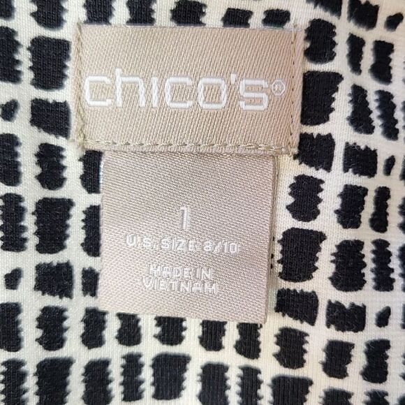 Chico's Black & White Jacket With Embroidered Sleeves - Picture 3 of 11